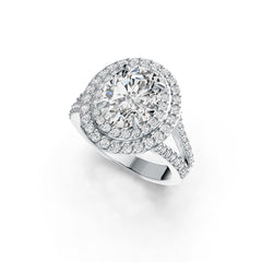Sterling Silver Semi Mount Ring Setting Oval OV 10X8mm Halo Split Shank DHJ