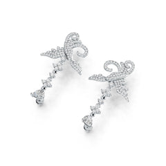 Sterling Silver Semi Mount Earrings Setting Pear PE 6X4mm Bird Theme DHJ