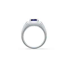 Men's Sterling Silver Moissanite Ring Cushion CU 8X8mm