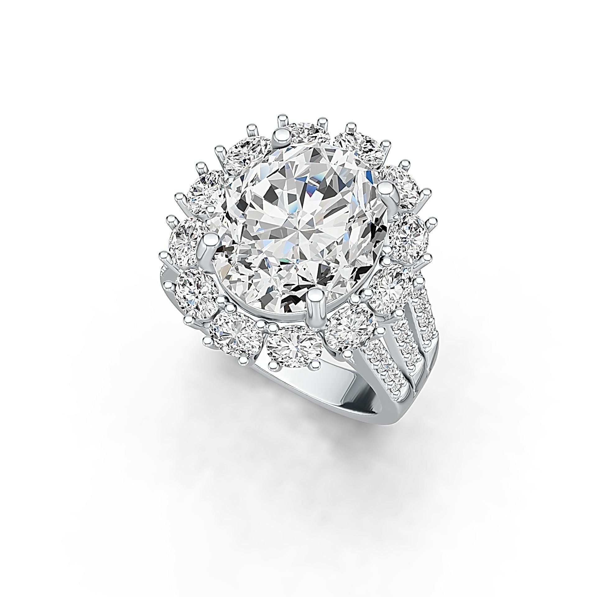 Sterling Silver Semi Mount Ring Setting Round RD 2.1mm Split Shank DHJ