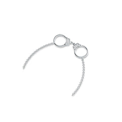 Sterling Silver Pendant Handcuff Theme with White Topaz or Moissanite - Syzjewelry