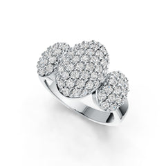 Sterling Silver Oval-Shaped Cocktail Ring with White Topaz or Moissanite DHJ