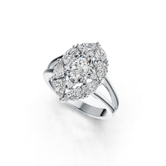 Sterling Silver Semi Mount Ring Setting Oval OV 8X6mm with White Topaz DHJ