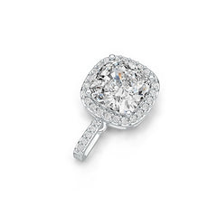 10K Gold Semi Mount Pendant Setting Cushion Cu 8x8mm W/ White Topaz Syzjewelry