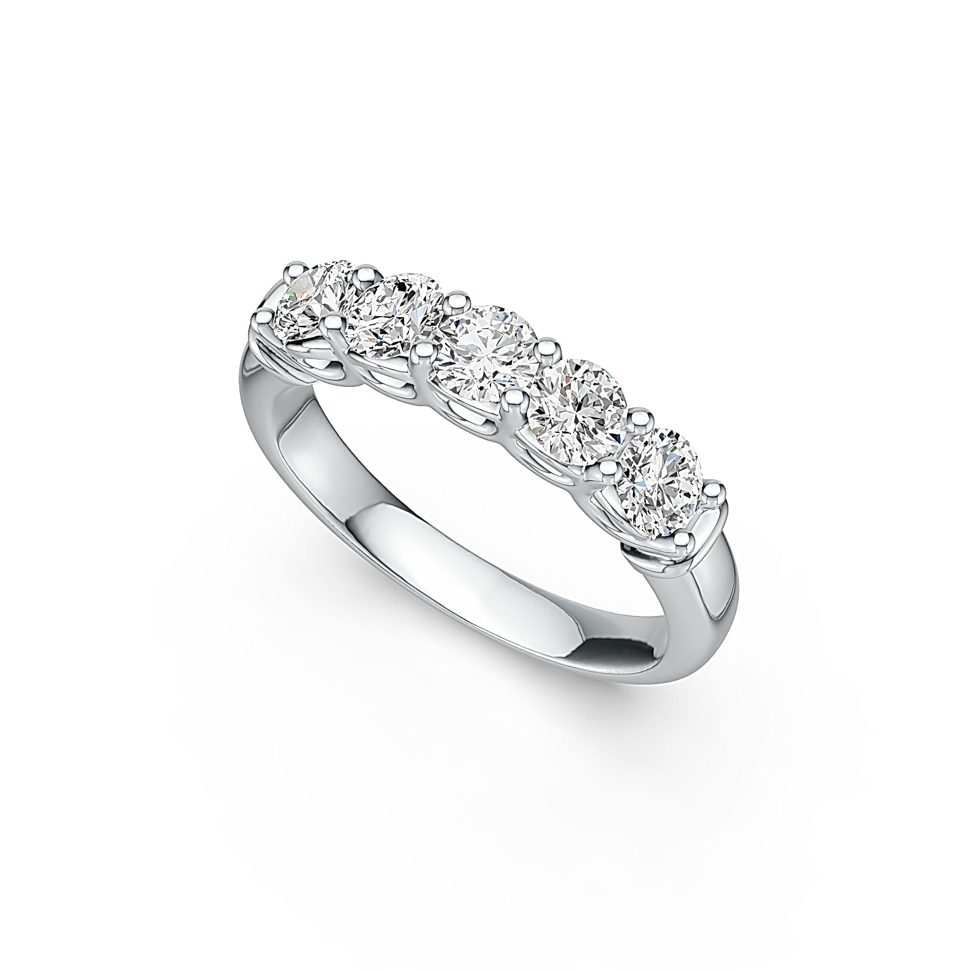 Sterling Silver Semi Mount Ring Setting Round RD 4x4mm 5 Stone Ring DHJ
