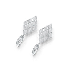 Sterling Silver Earrings Dangle Drop with White Topaz or Moissanite DHJ