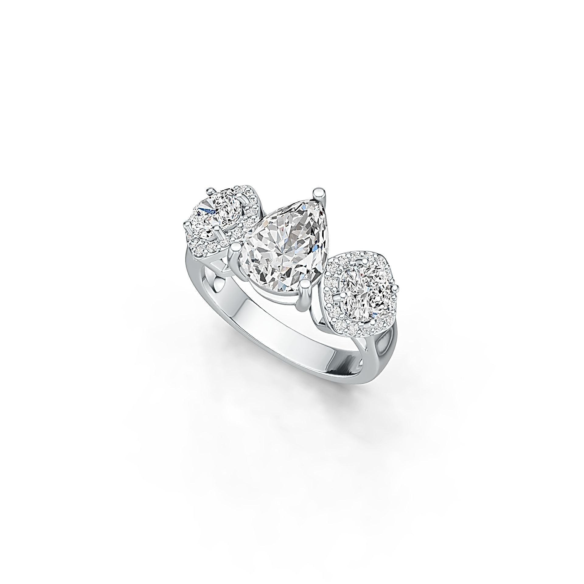 Sterling Silver Semi Mount Ring Setting Pear PE 10X8mm CU 5X5mm - Syzjewelry