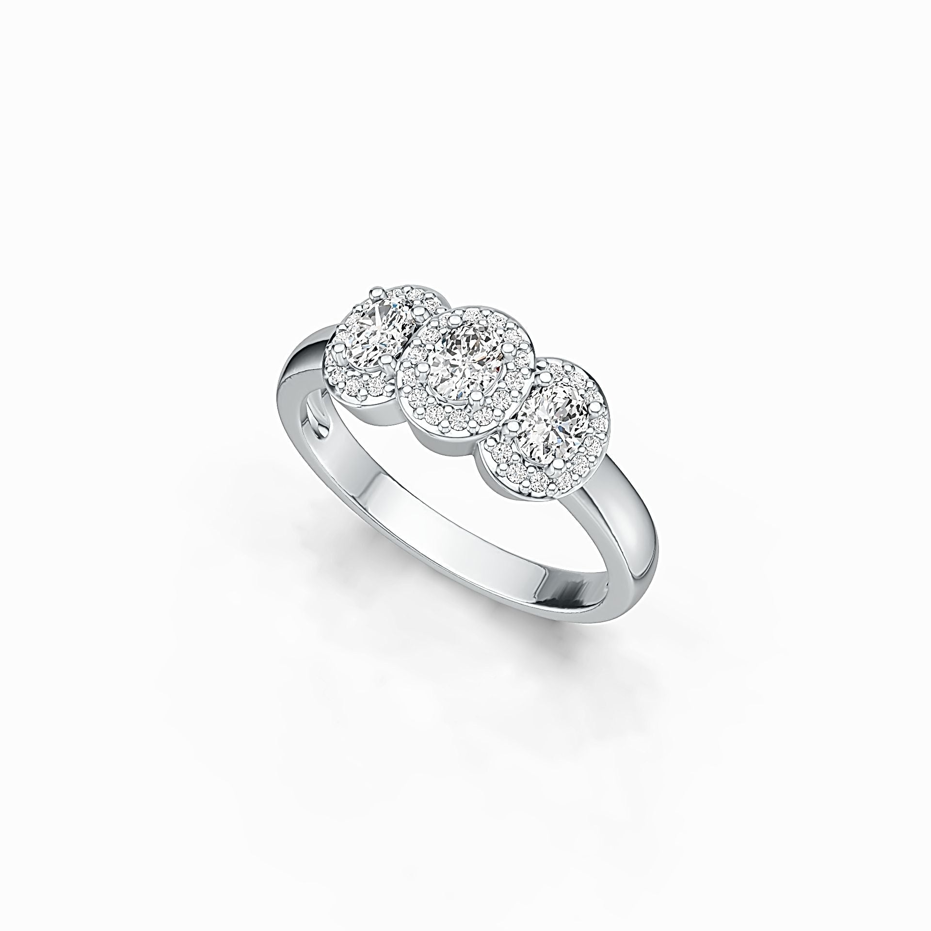 Sterling Silver Semi Mount Ring Setting Oval OV 4X3mm with White Topaz - Syzjewelry