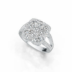 Sterling Silver Semi Mount Ring Setting Oval OV 6X4mm with White Topaz - Syzjewelry