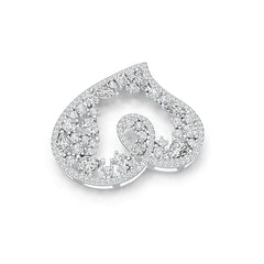 Sterling Silver Pendant Heart Theme with White Topaz or Moissanite DHJ