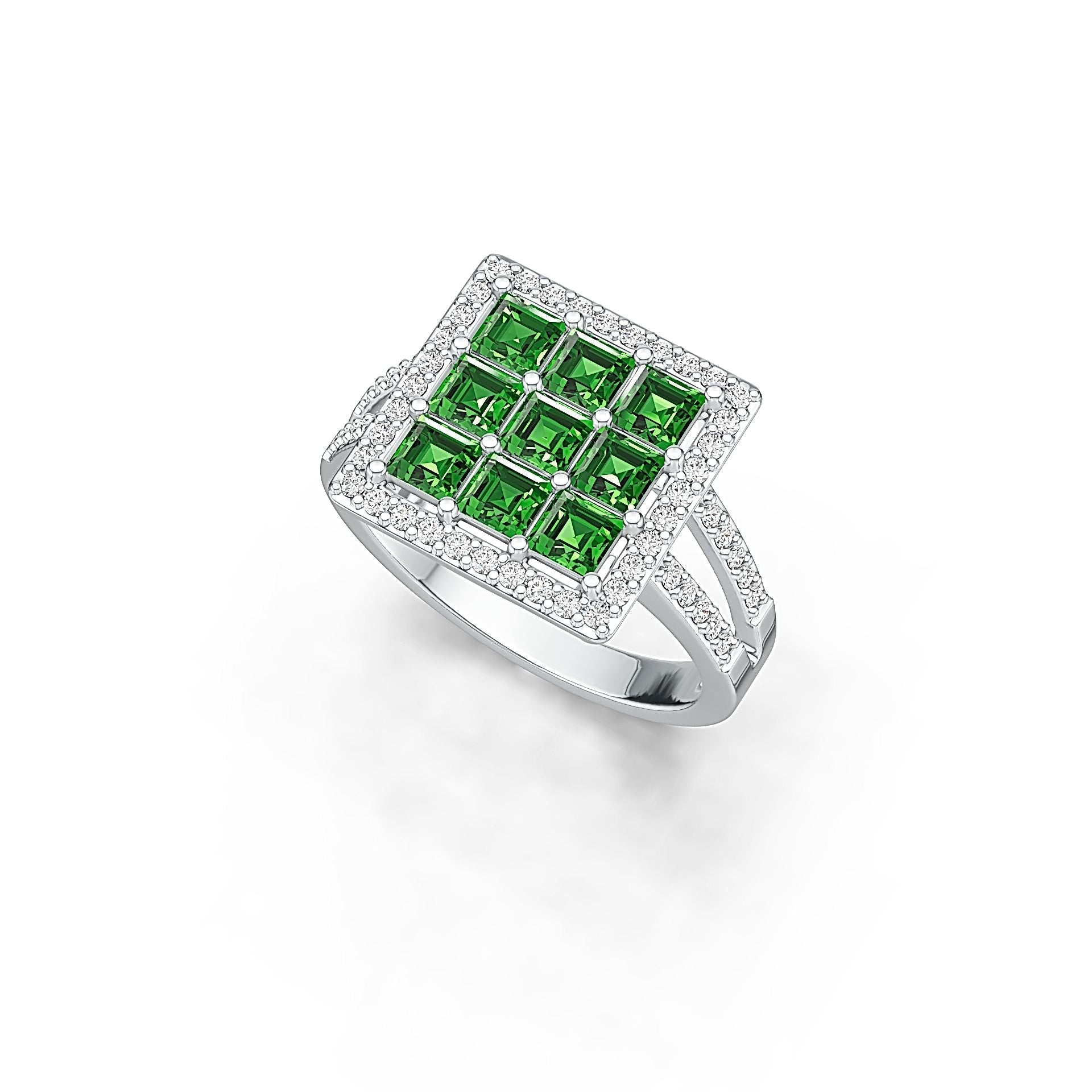 Sterling Silver Semi Mount Ring Setting Princess SQ 3.5X3.5mm DHJ