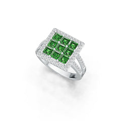 Sterling Silver Semi Mount Ring Setting Princess SQ 3.5X3.5mm DHJ