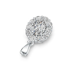 Sterling Silver Semi Mount Pendant Setting Oval OV 7X5mm with White Topaz DHJ