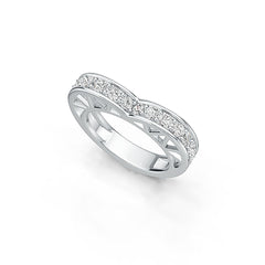 Sterling Silver Ring Heart Theme with White Topaz or Moissanite - Syzjewelry