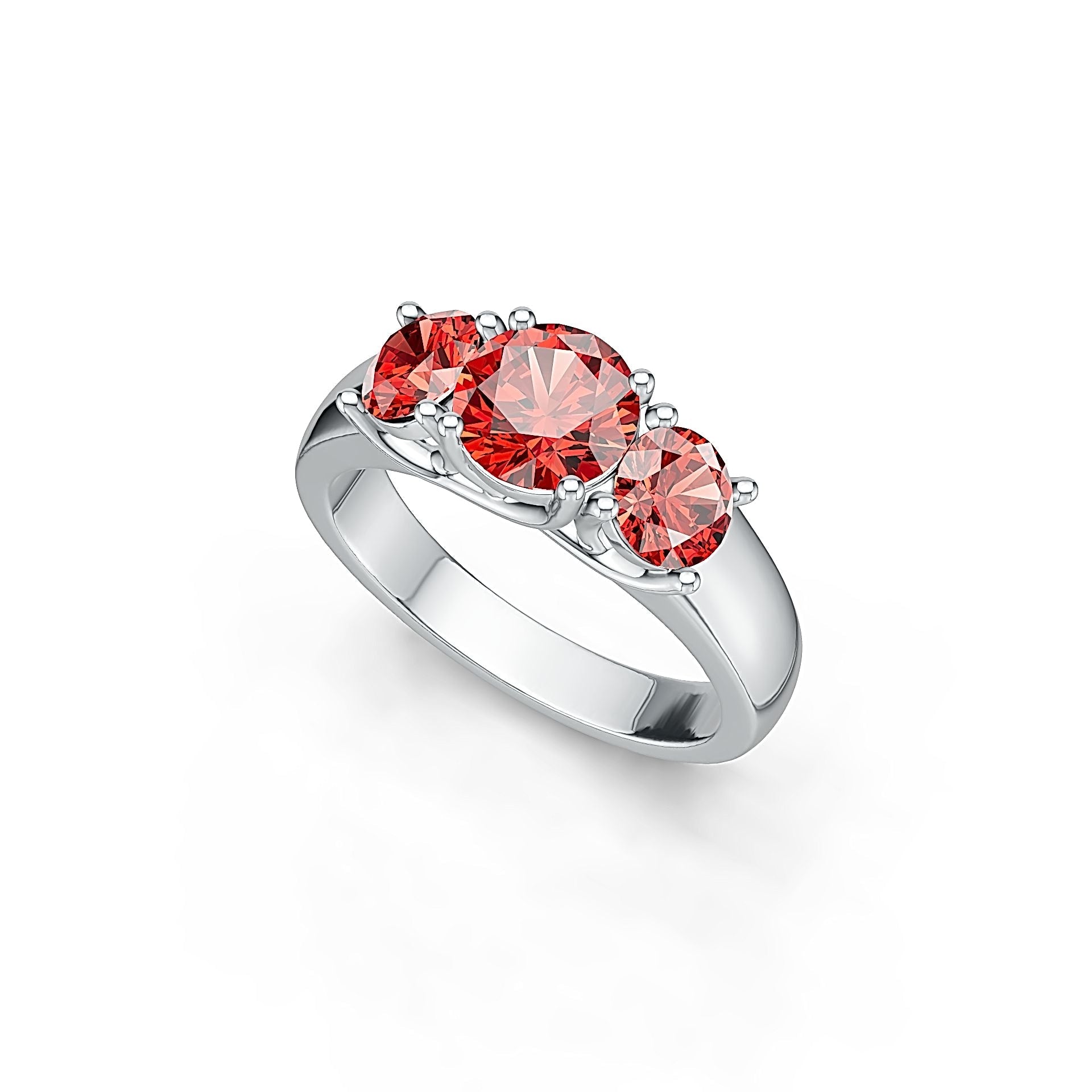 Sterling Silver Semi Mount Ring Setting Round RD 7X7MM RD 5X5MM 3 Stone Ring DHJ