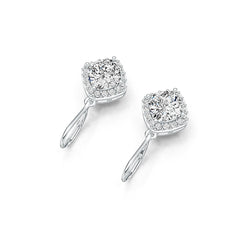 Sterling Silver Semi Mount Earrings Setting Cushion CU 8X8mm DHJ