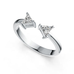 Sterling Silver Semi Mount Ring Setting Trillion TR 4X4mm DHJ