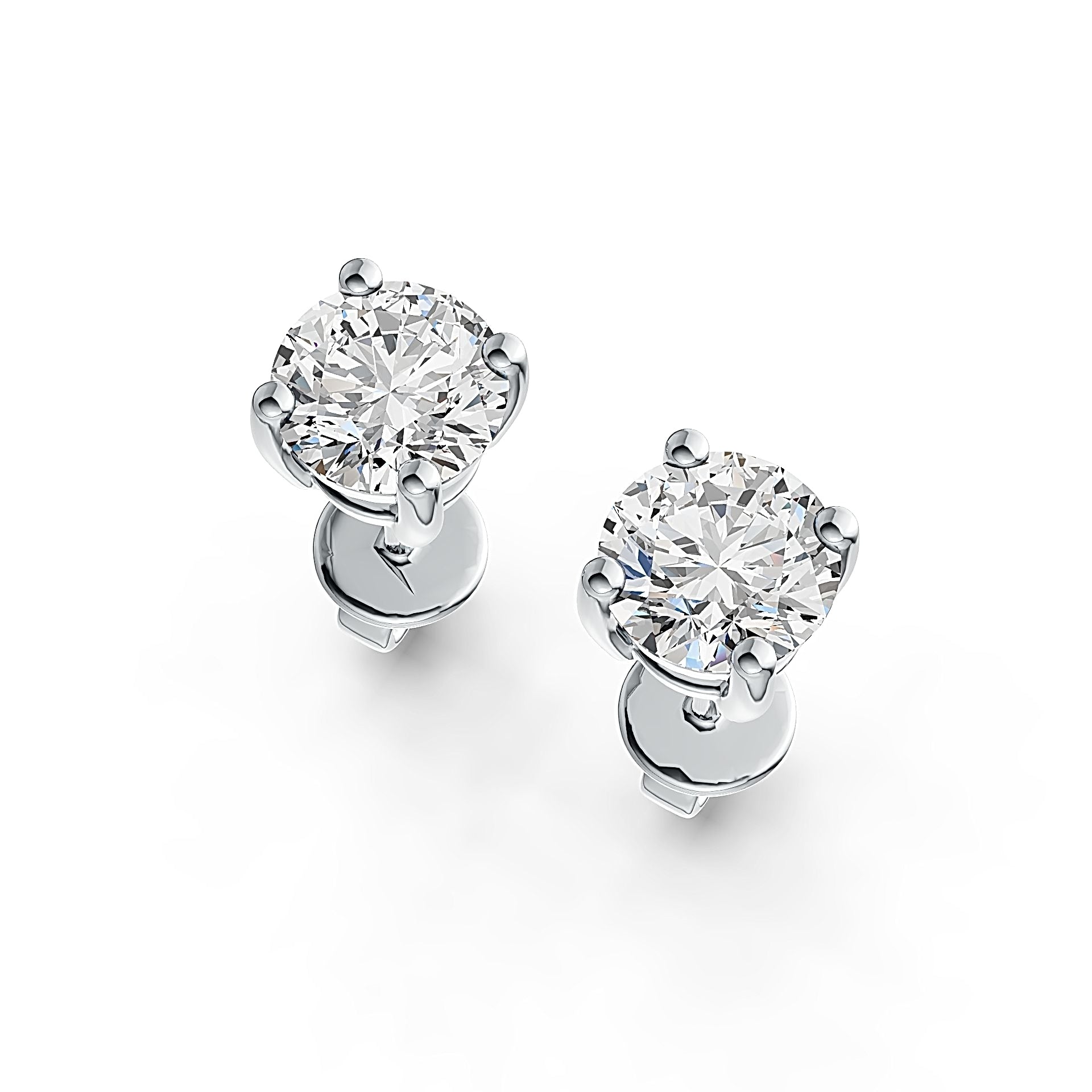 Sterling Silver Semi Mount Earrings Setting Round RD 6x6mm Stud - Syzjewelry
