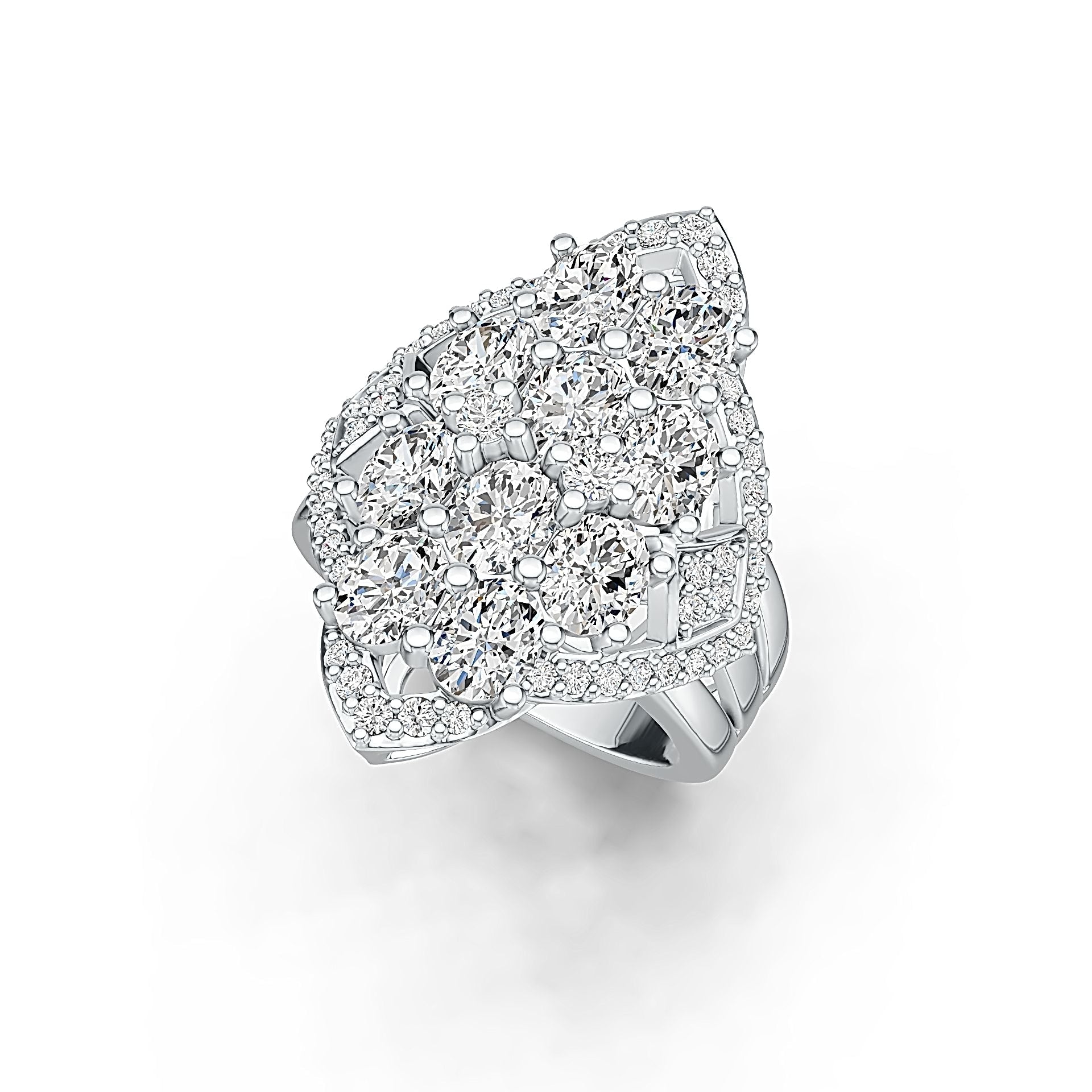Sterling Silver Semi Mount Ring Setting Oval OV 5X4mm with White Topaz DHJ