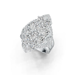 Sterling Silver Semi Mount Ring Setting Oval OV 5X4mm with White Topaz DHJ