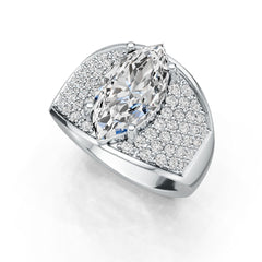 Sterling Silver Semi Mount Ring Setting Marquise MQ 14X7mm DHJ