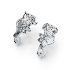 Sterling Silver Semi Mount Earrings Setting Pear PE 8x6mm DHJ