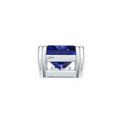 Sterling Silver Royal Blue Sapphire Pendant Necklance Emerald OCT 8X8mm