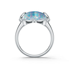 Sterling Silver Opal Ring 15x15mm