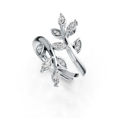 Sterling Silver Semi Mount Ring Setting Marquise MQ 5x2.5mm Leaves Syzjewelry