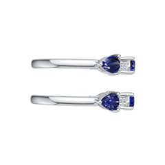 Sterling Silver Blue Sapphire Earrings Oval OV 4X3mm