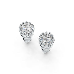 Sterling Silver Semi Mount Earrings Setting Round RD 6x6mm Stud - Syzjewelry