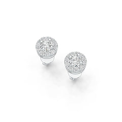 Sterling Silver Semi Mount Earrings Setting Round RD 4x4mm Stud Halo - Syzjewelry