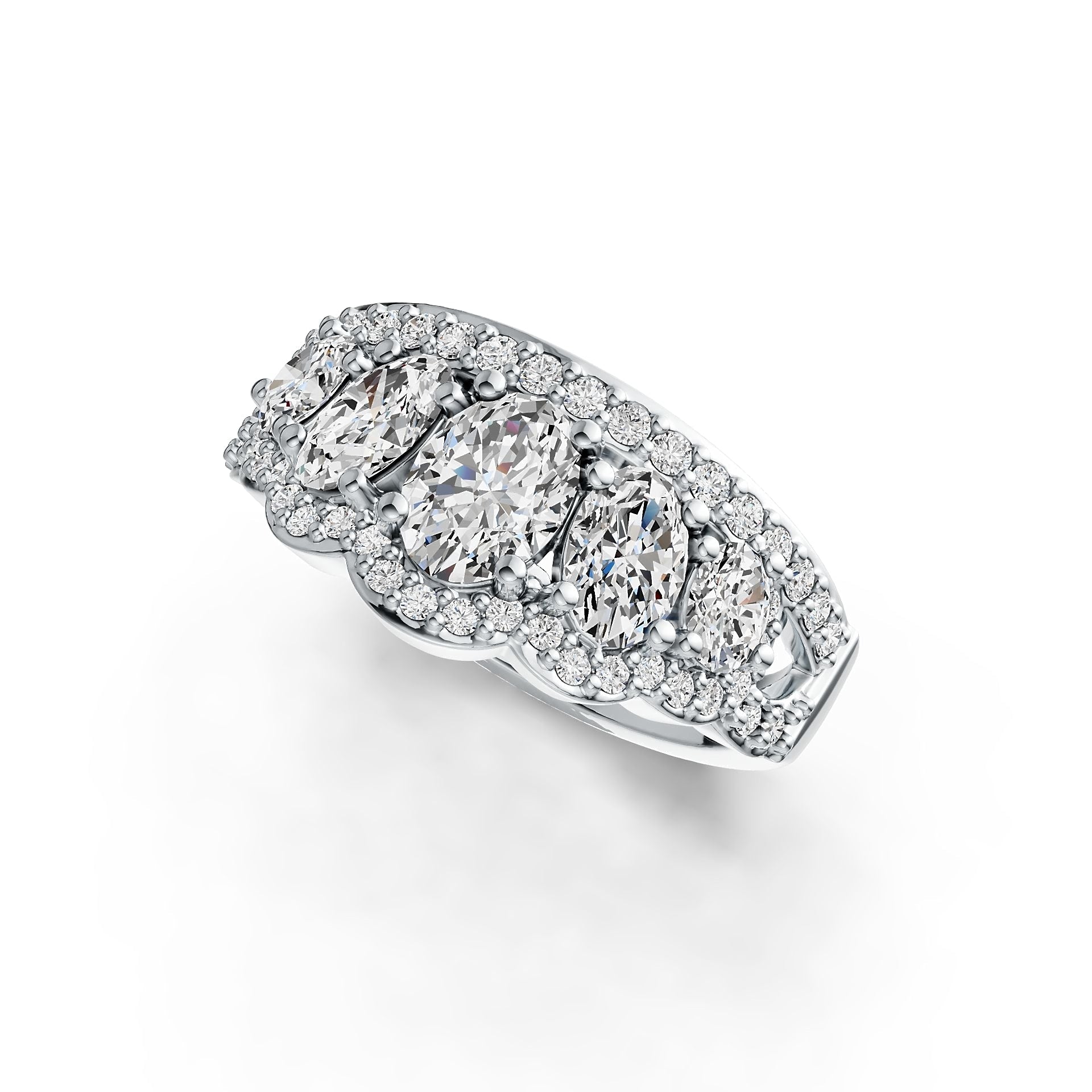 Sterling Silver Semi Mount Ring Setting Oval OV 7X5mm OV 6X4mm OV 4X3mm Tiara Theme DHJ