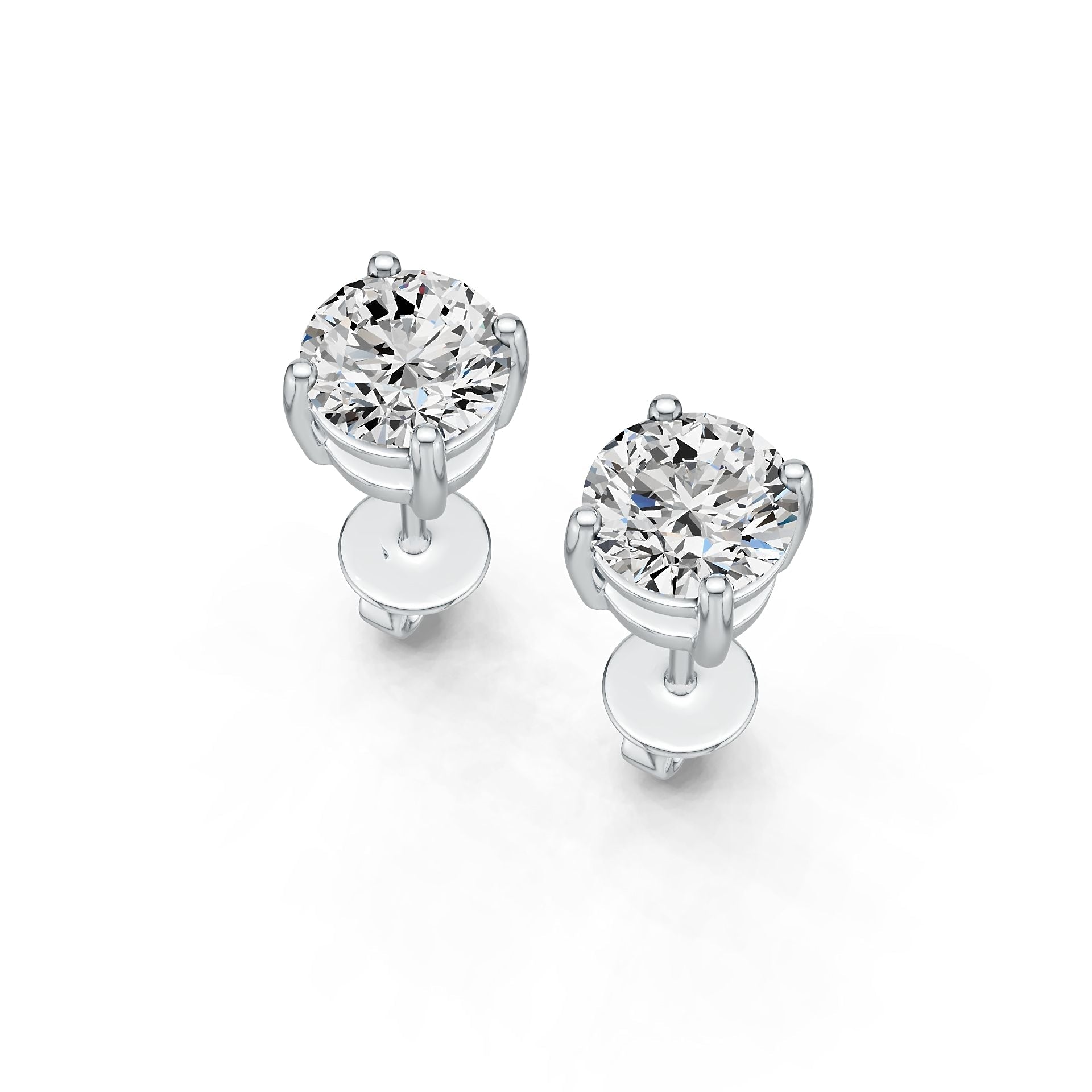 Sterling Silver Semi Mount Earrings Setting Round RD 5x5mm DHJ
