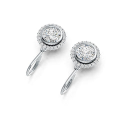 Sterling Silver Semi Mount Earrings Setting Round RD 8x8mm Halo DHJ