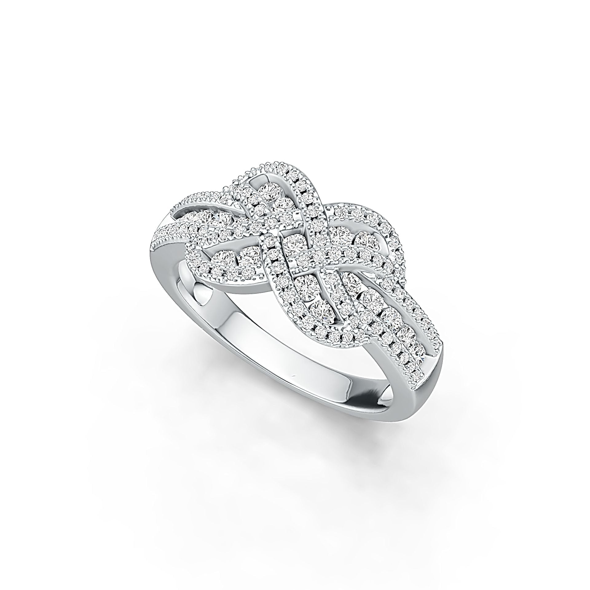 Sterling Silver Infinity Ring with White Topaz or Moissanite - Syzjewelry
