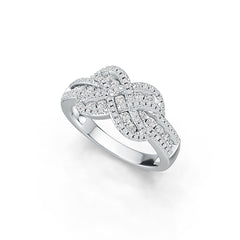 Sterling Silver Infinity Ring with White Topaz or Moissanite - Syzjewelry