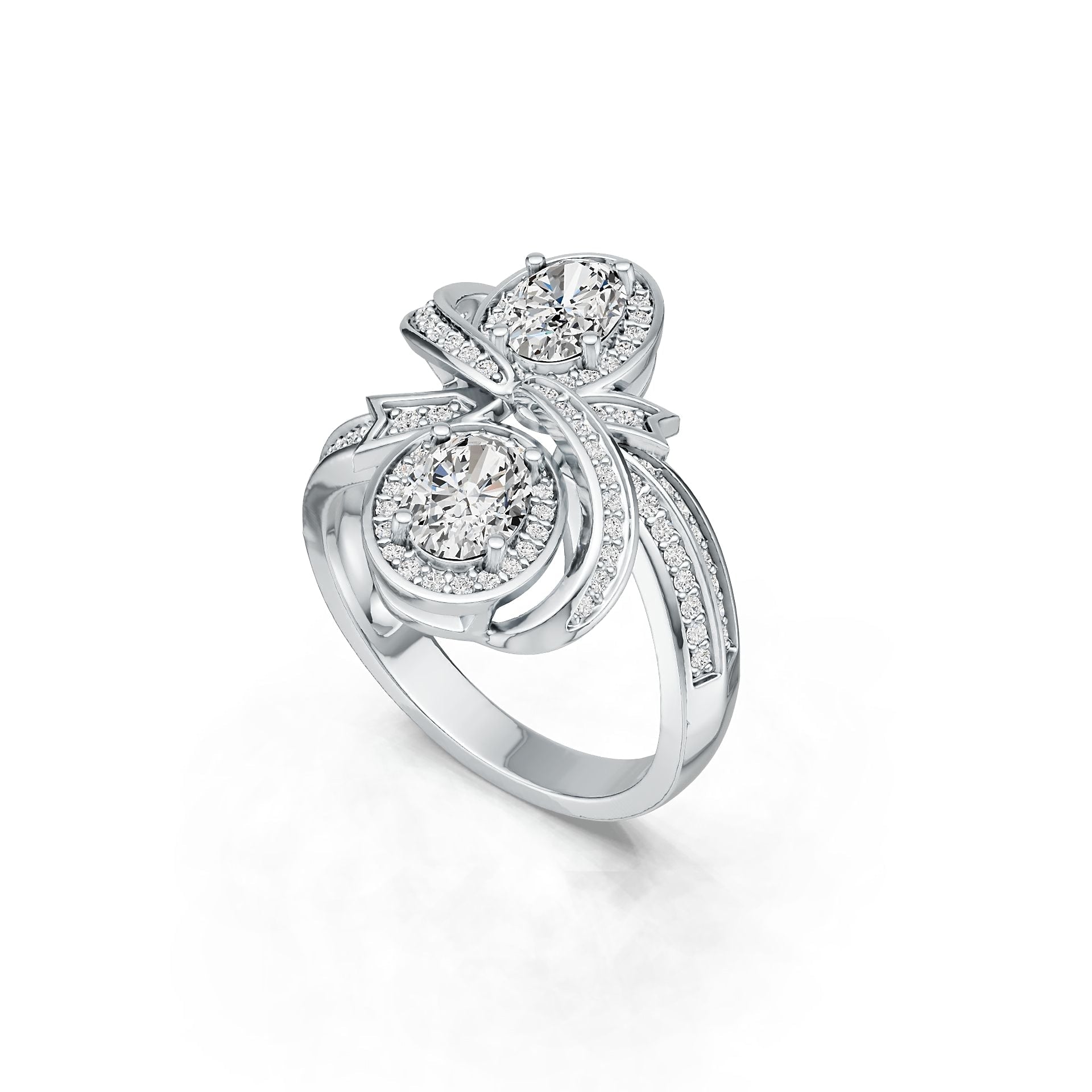 Sterling Silver Semi Mount Ring Setting Oval OV 7X5mm Bow Theme Syzjewelry