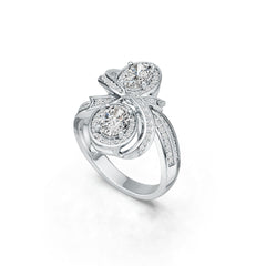 Sterling Silver Semi Mount Ring Setting Oval OV 7X5mm Bow Theme Syzjewelry