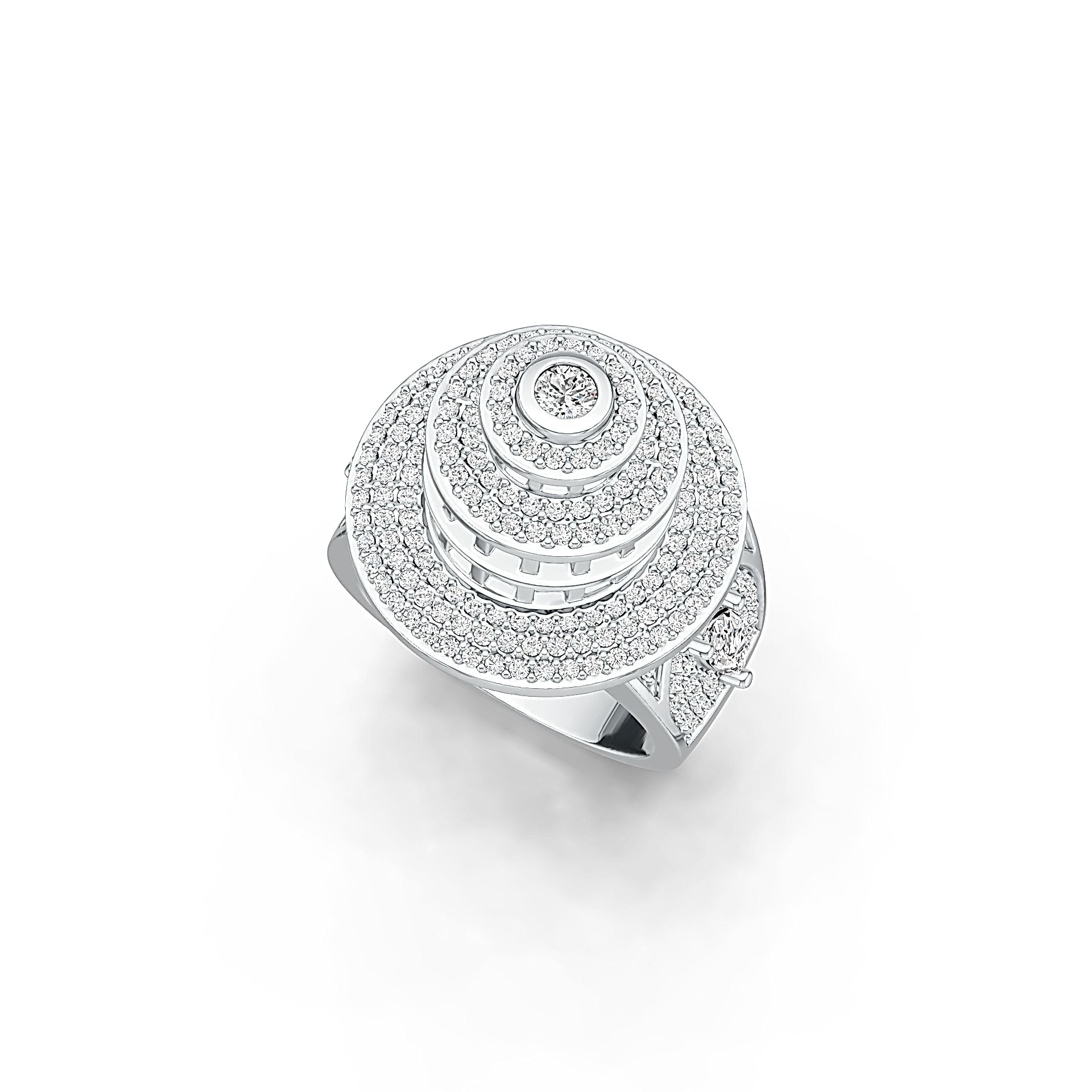Sterling Silver Semi Mount Ring Setting Pear PE 5X3mm Leaning Tower of Pisa Theme - Syzjewelry