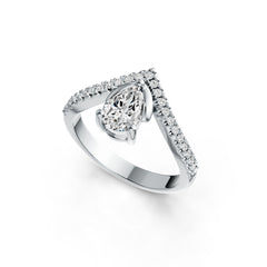 Sterling Silver Semi Mount Ring Setting Pear PE 7x5mm Princess Tiara Ring Syzjewelry