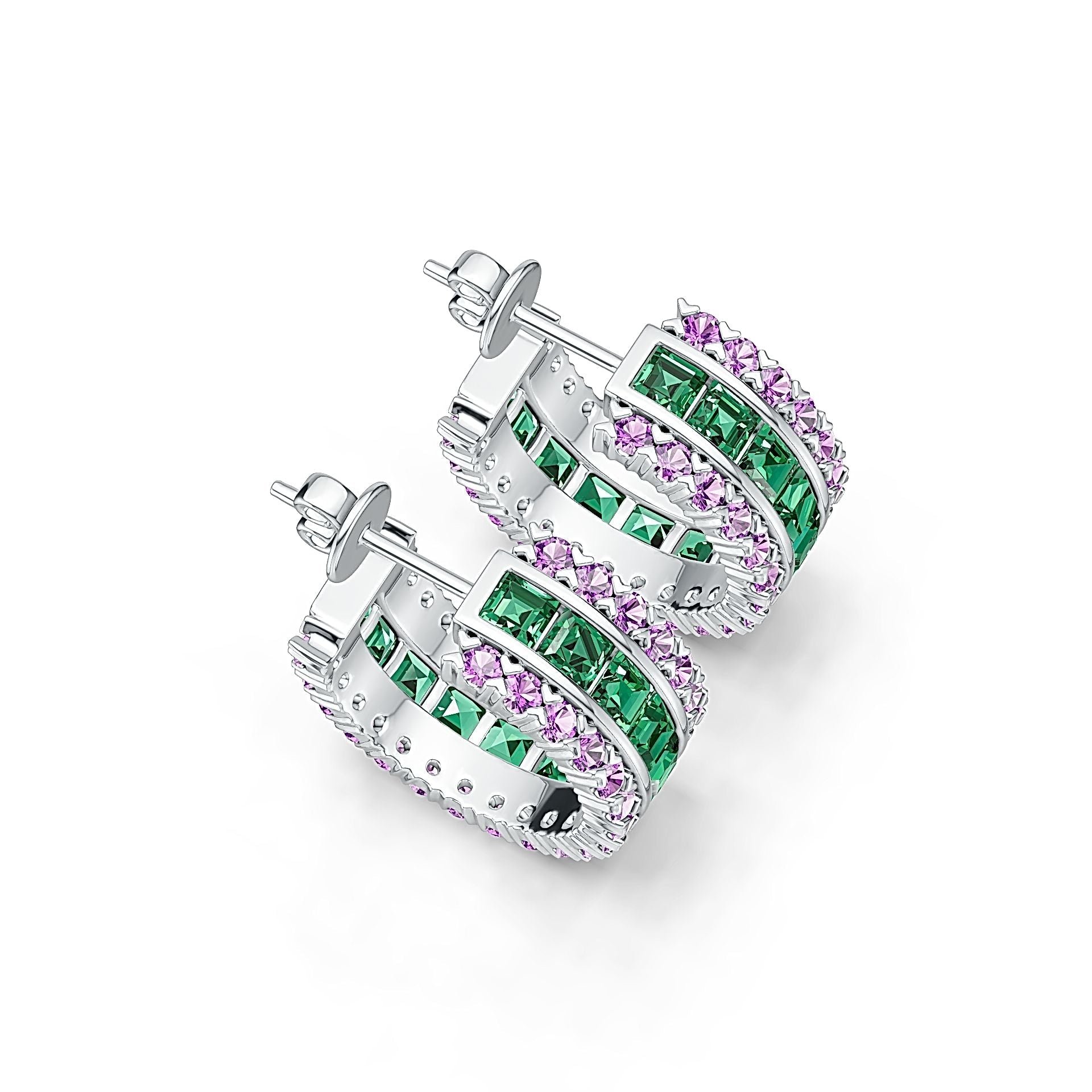 Sterling Silver Semi Mount Earrings Setting Princess SQ 3X3mm DHJ