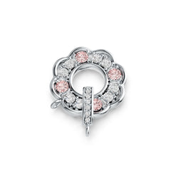 Sterling SilverPendant Setting with White Topaz or Moissanite Flower Theme Syzjewelry