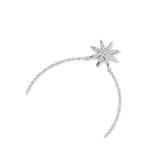 Sterling Silver Pendant Starburst Theme with White Topaz or Moissanite - Syzjewelry