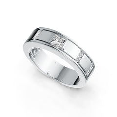 10K Gold Moissanite Ring Princess SQ 4X4mm Men's Ring