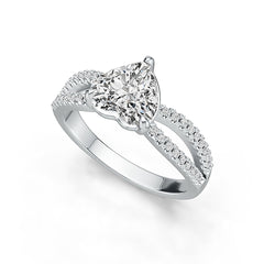 Sterling Silver Semi Mount Ring Setting Heart HT 8x8mm White Topaz L292R292 Syzjewelry