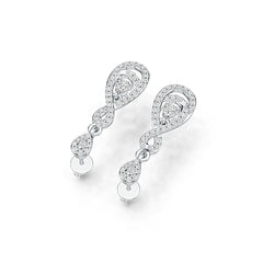 Sterling Silver Semi Mount Earrings Setting Pear PE 4X3mm Infinity Teardrop DHJ