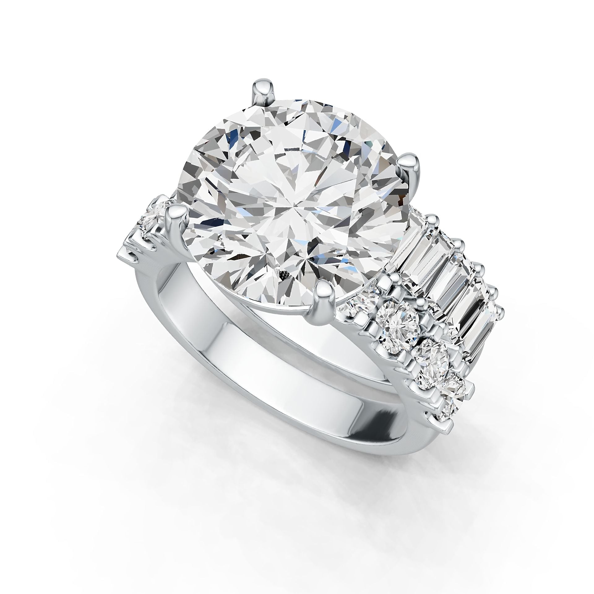Sterling Silver Semi Mount Ring Setting Round RD 12x12mm DHJ