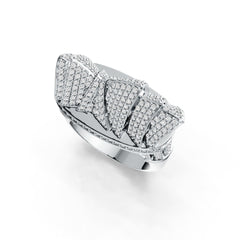 Sterling Silver Ring Sydney Opera House Theme with White Topaz or Moissanite DHJ