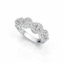 Sterling Silver Semi Mount Ring Setting Oval OV 4X3mm with White Topaz DHJ